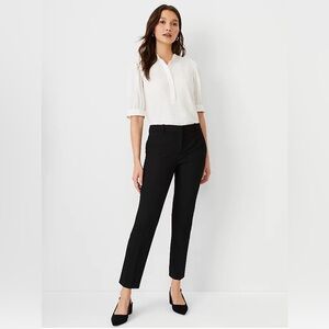 Ann Taylor Classic Tapered Leg, Ankle Pant, Black, 4-Way Stretch
